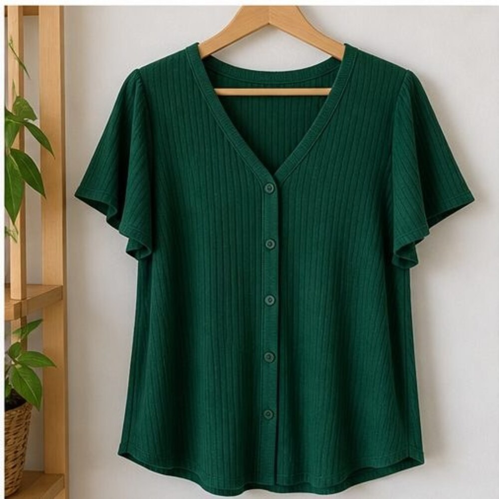 Emerald Tie Neck Blouse
